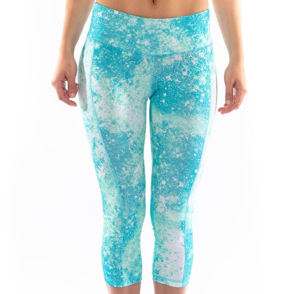 Old Navy Turquoise Splatter Leggings - Picture 1 of 10